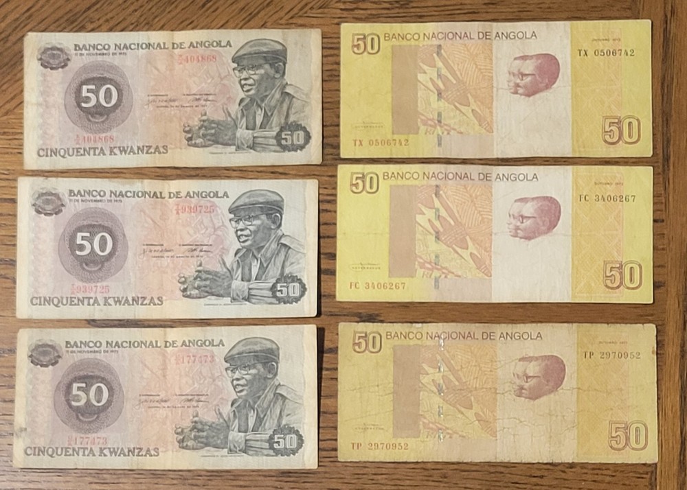 Vintage Banknote lot from Angola.