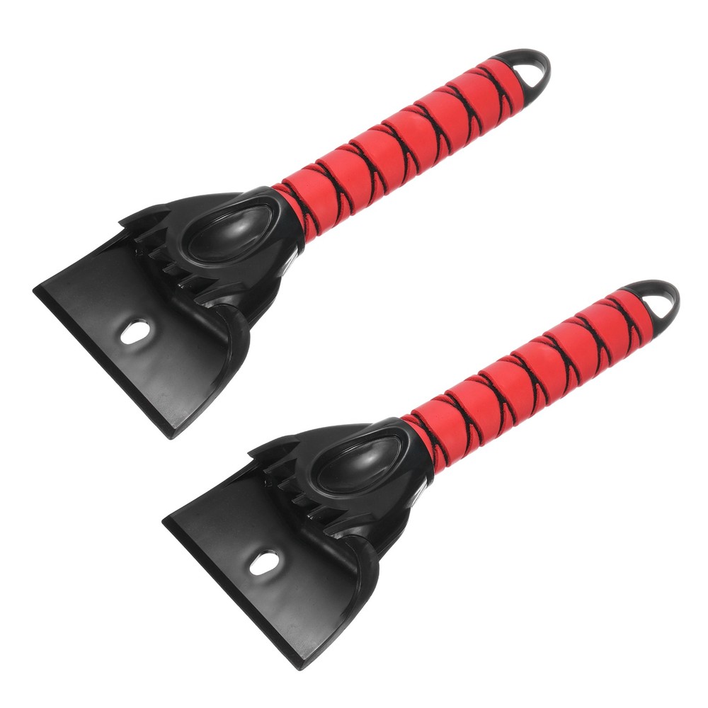 2Pcs Ice Scrapers for Car Windshield 12" x 4" Window Frost Removal Tool, Red