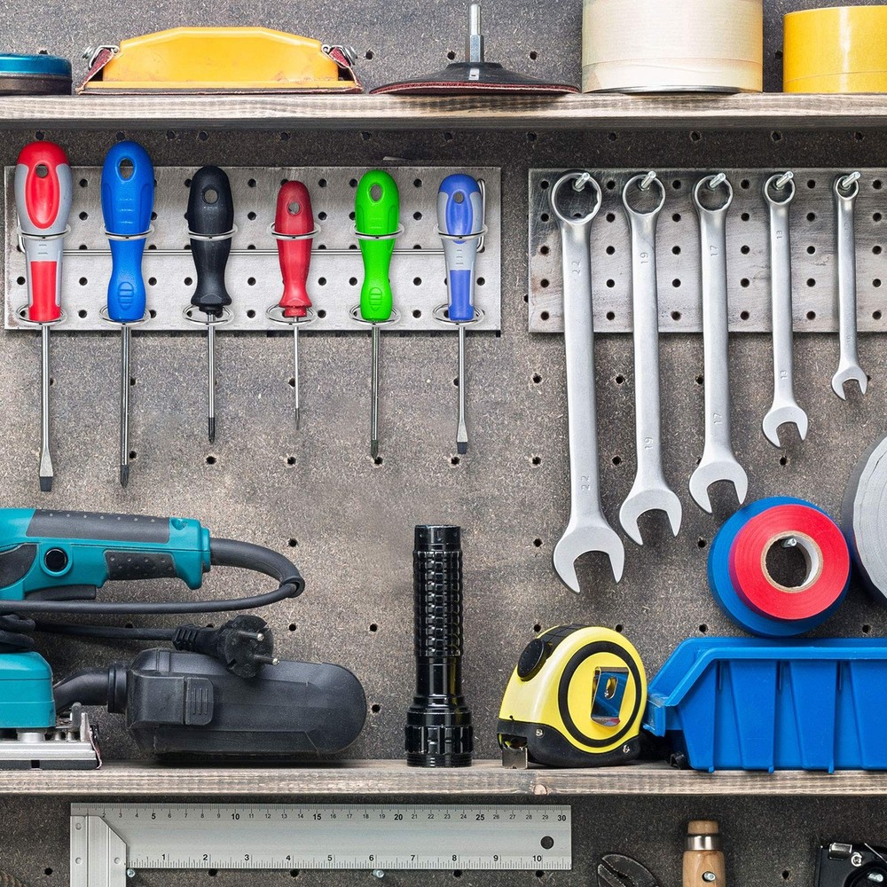 4 Pieces Pegboard Screwdriver Holders Peg Board Organizer Accessories Multi R...