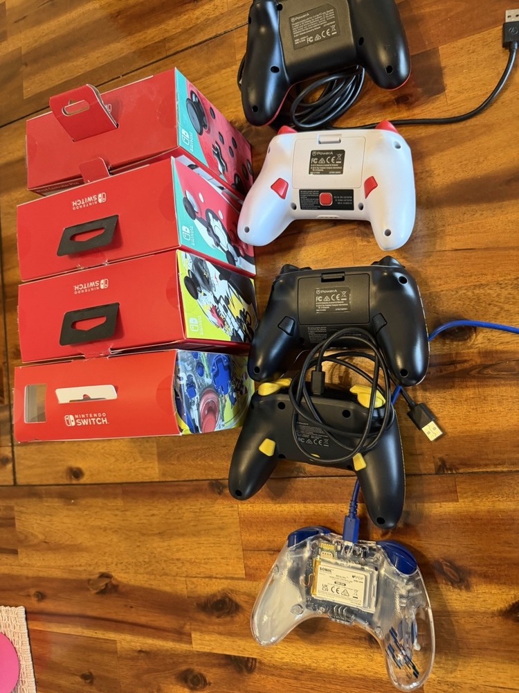 Nintendo Switch Controller Bundle Lot 3x Pokemon Pikachu, Mario & Sonic Wireless