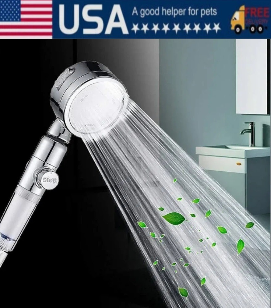 4 Spray Settings High Pressure Filter Shower Head Handheld Rainfall Combo US
