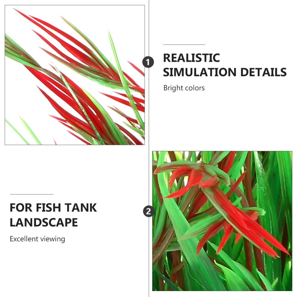 2 Pcs Plastic Aquarium Plants Fish Decorations for Tank Grass Artificial