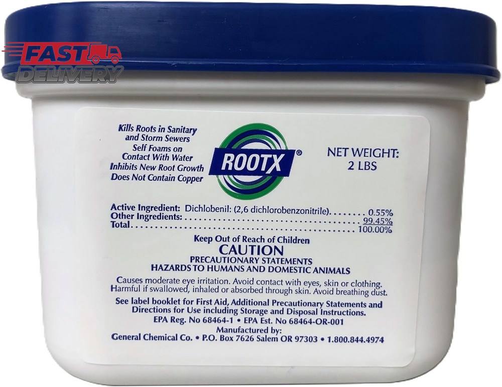 Rootx - 2 LB. JAR (No Funnel/Applicator) Foaming Root Control for Sewer Lines an