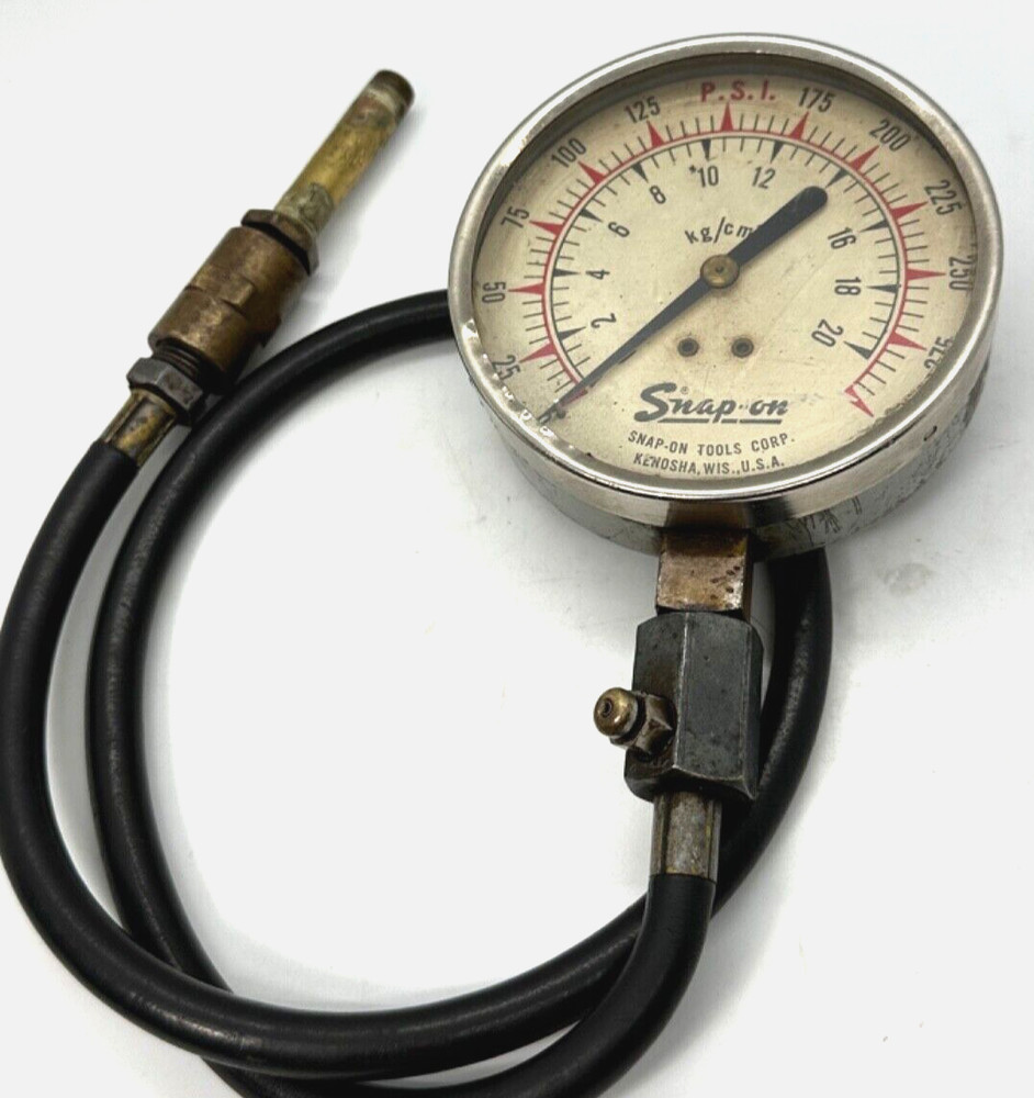 🇺🇸 Snap On Tools Compression Tester Pressure 300psi Gauge Engine Cylinder Hose