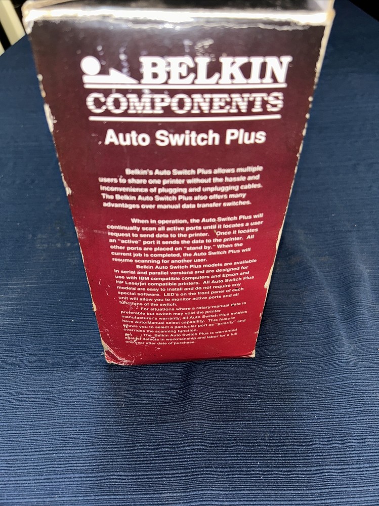 BELKIN COMPONENTS AUTO SWITCH PLUS New In box !!! J25