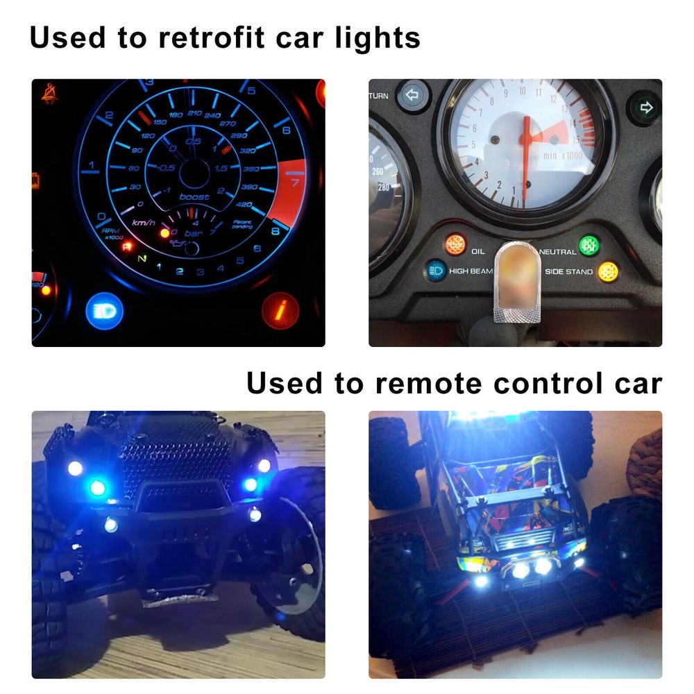 10PCS Car Boat LED Metal Indicator Light 12V 8mm Pilot Dash Panel Single Lamps