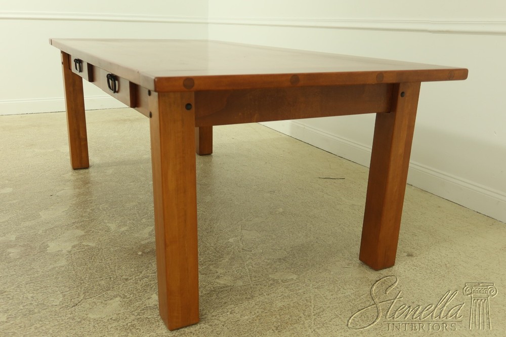 54346EC: Arts & Crafts Large 2 Drawer Library Table Desk