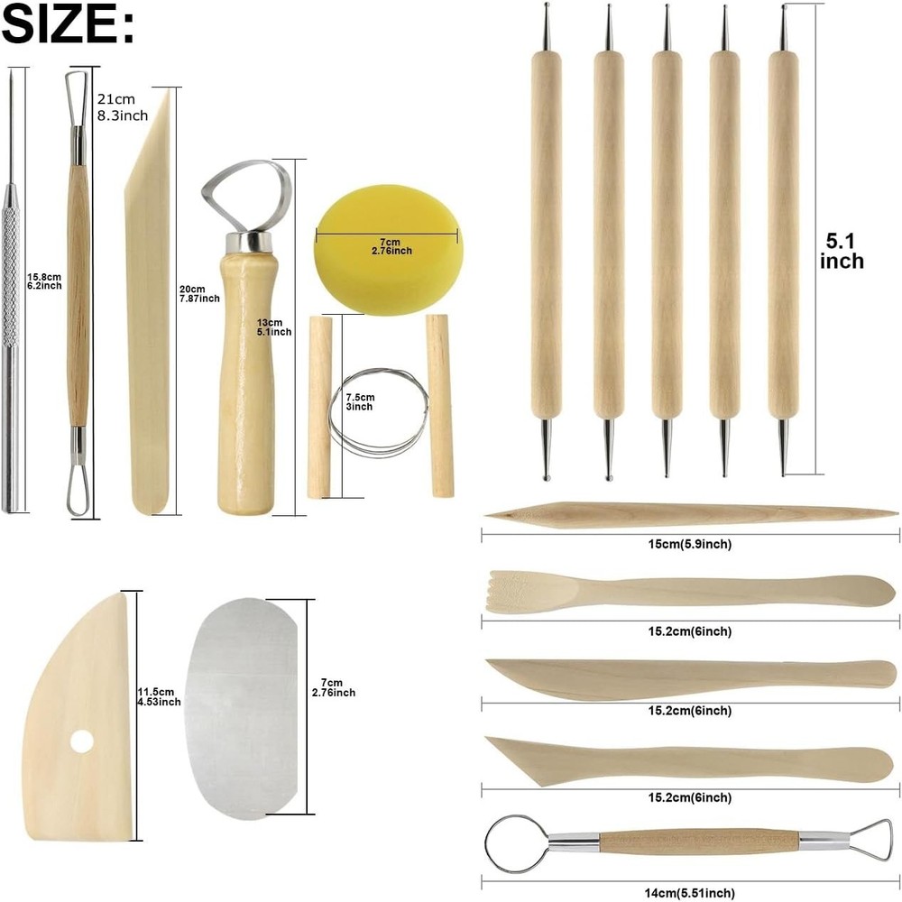 Pottery Sculpting Tools 32PCS Ceramic Clay Carving Tools Set for Crafts Polym...