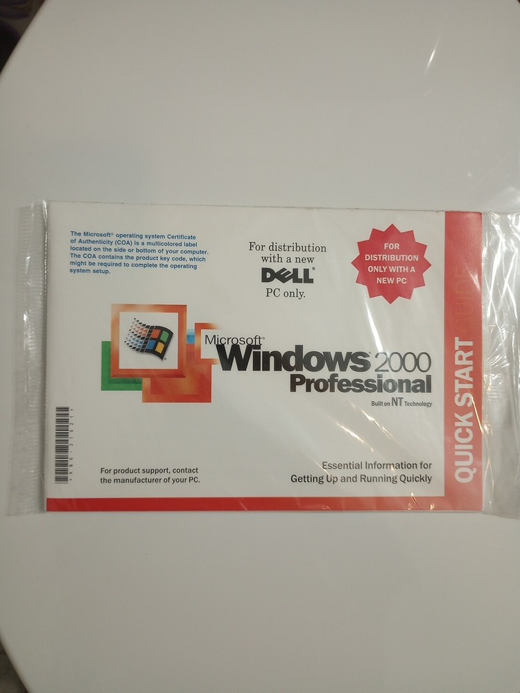 Dell Microsoft Windows 2000 Professional Reinstallation CD W2K+SP1 Sealed