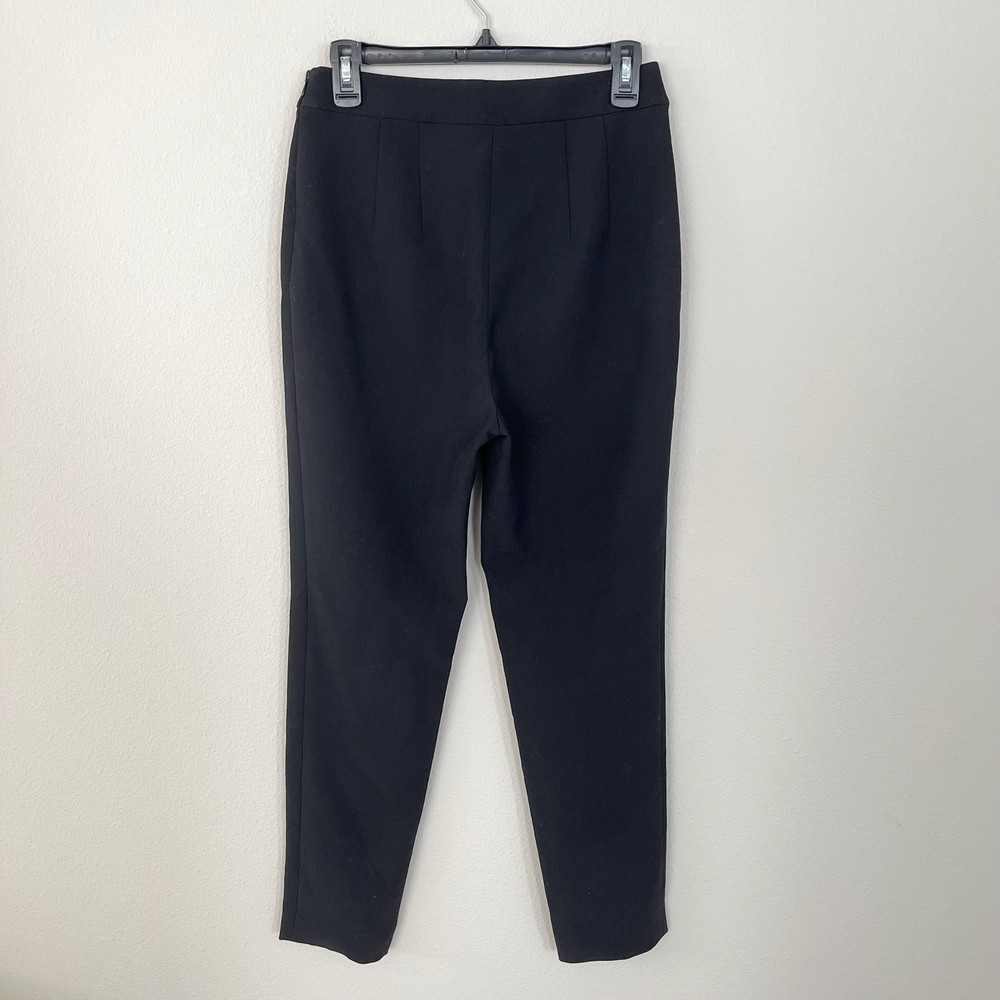 ST. JOHN Black Ankle Zip Trouser Pants (Size 4)