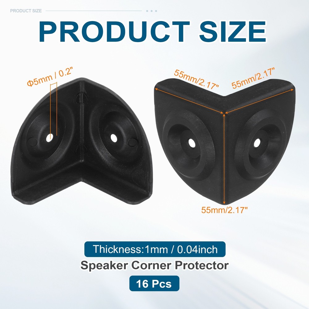 16 Pcs Speaker Cabinet Corners Protector 55x55x55mm Plastic Guard Wrap Angle