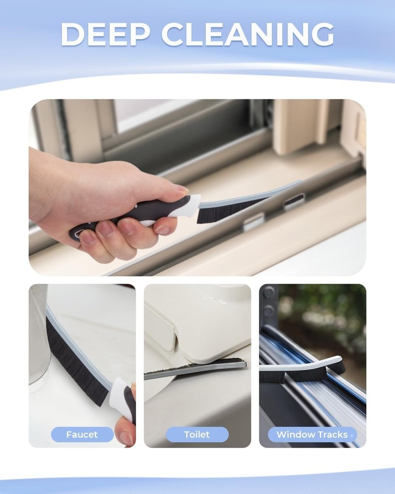 Scrub Brush Set 3 Pack, Small Space Cleaning Tools for Kitchen Bathroom