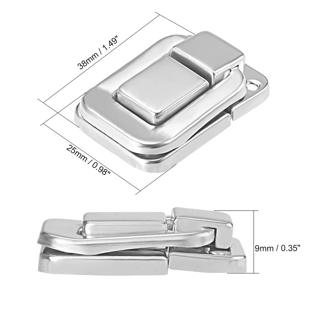 2 Pack Retro Silver Hasp Latch Toggle Catch 38mm Decorative Box Hardware A11