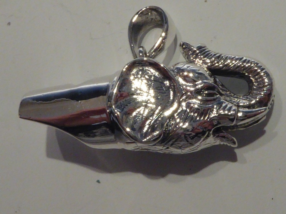 SOLID SILVER NOVELTY ELEPHANT WHISTLE