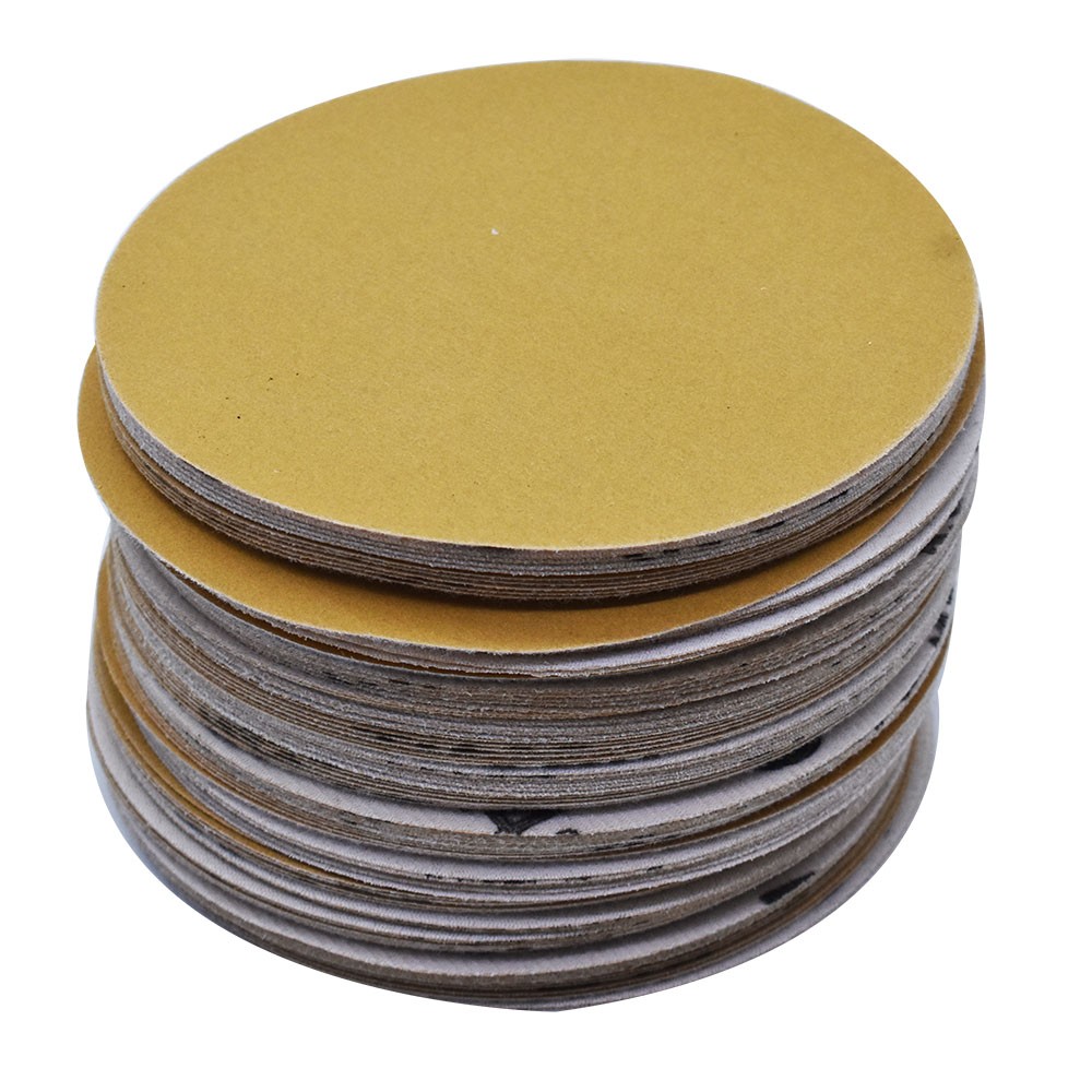 100 Pack NO-Hole 6" 180 Grit Disc Hook Loop Pads Sanding Discs Flocking