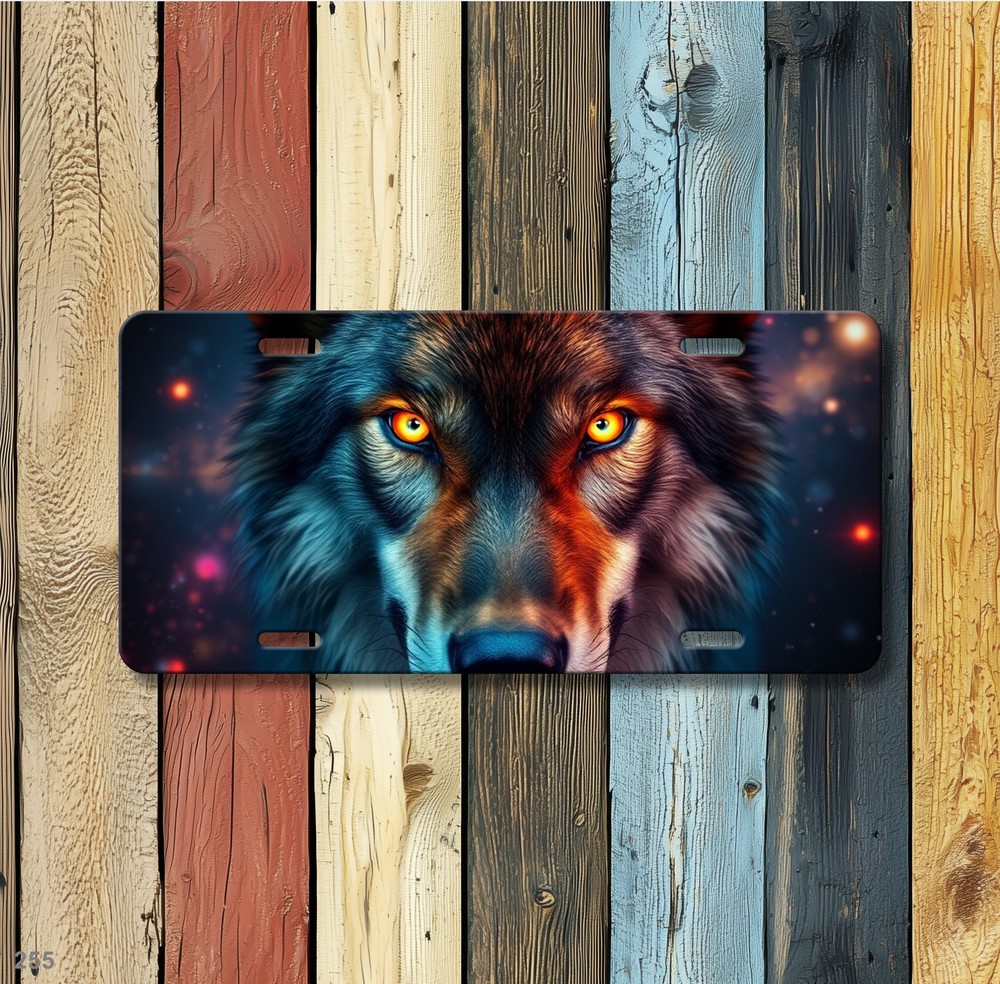 Unique Wolf License Plate Customizable Decorative Plate Birthday Gift