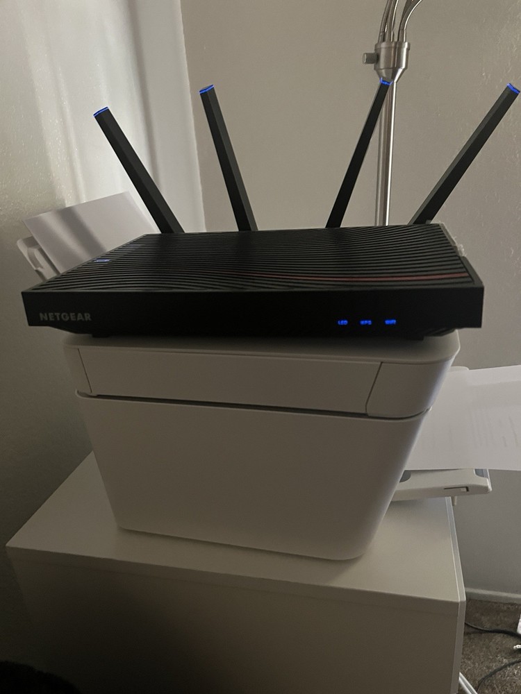 NETGEAR router and cable modem combo.