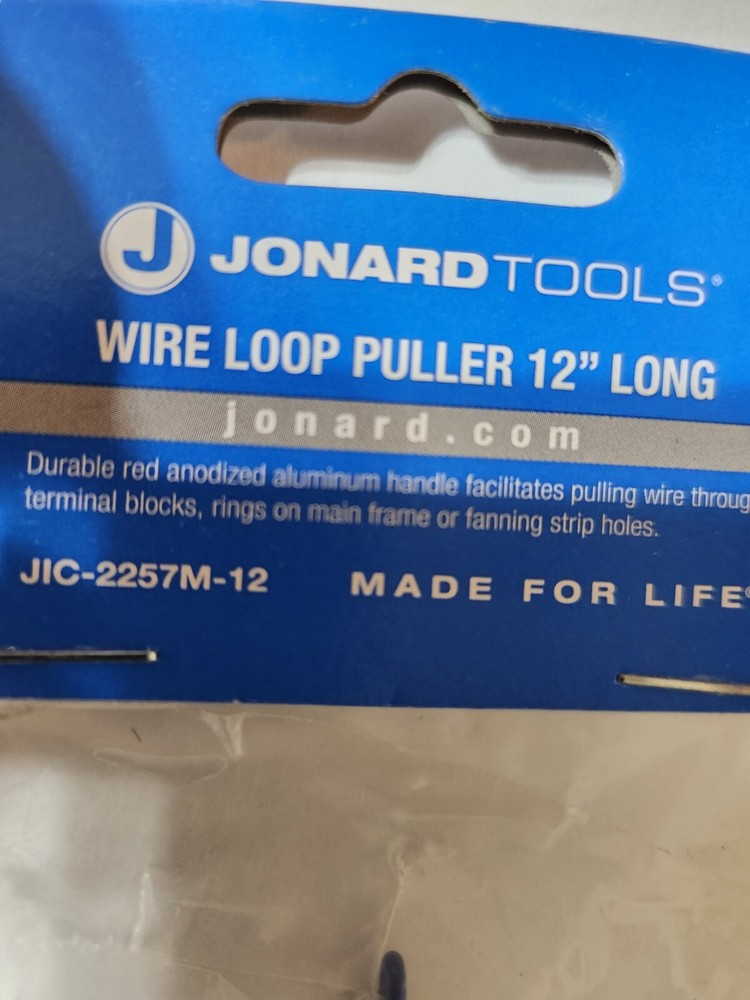 Jonard Tools Jic-2257M-12 Wire Loop Puller,Aluminum, 12'' Red
