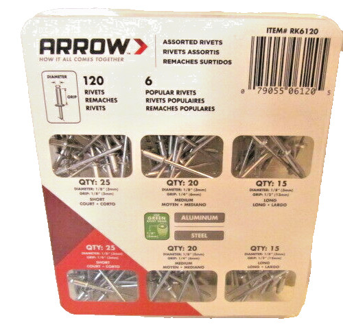 Arrow 120 Rivet Assortment Pack RK6120