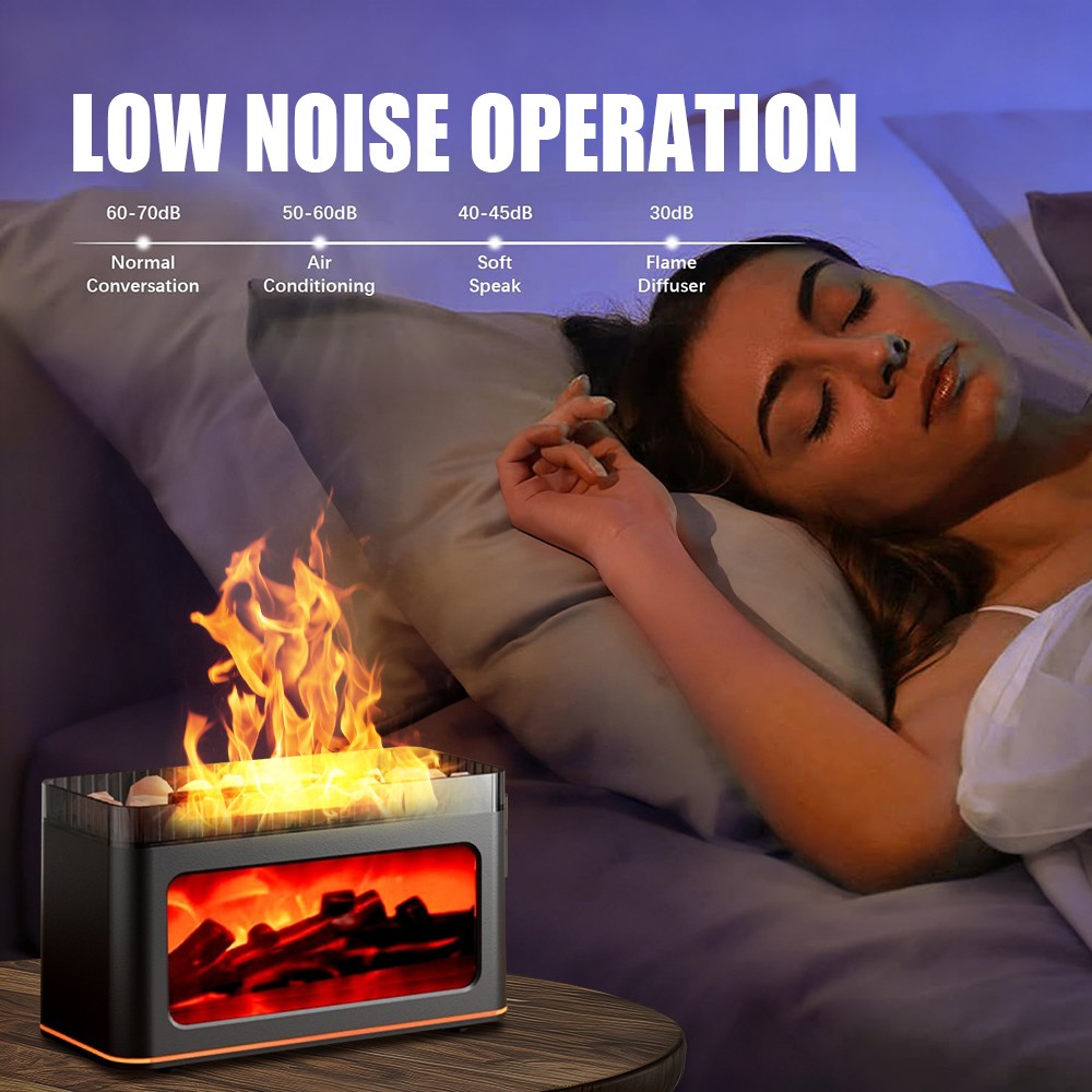 200ml Essential Oil Diffuser Volcano Fire Flame Aromatherapy Diffuser Ultrasonic