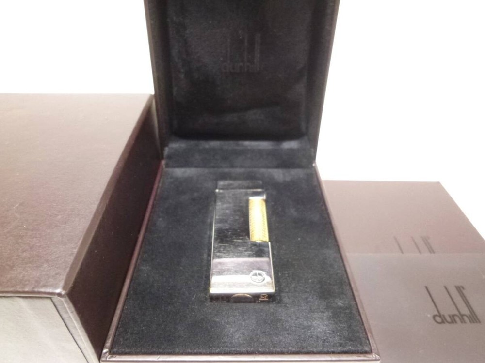 Overhauled Dunhill Rollagas lighter Silver Gold with box