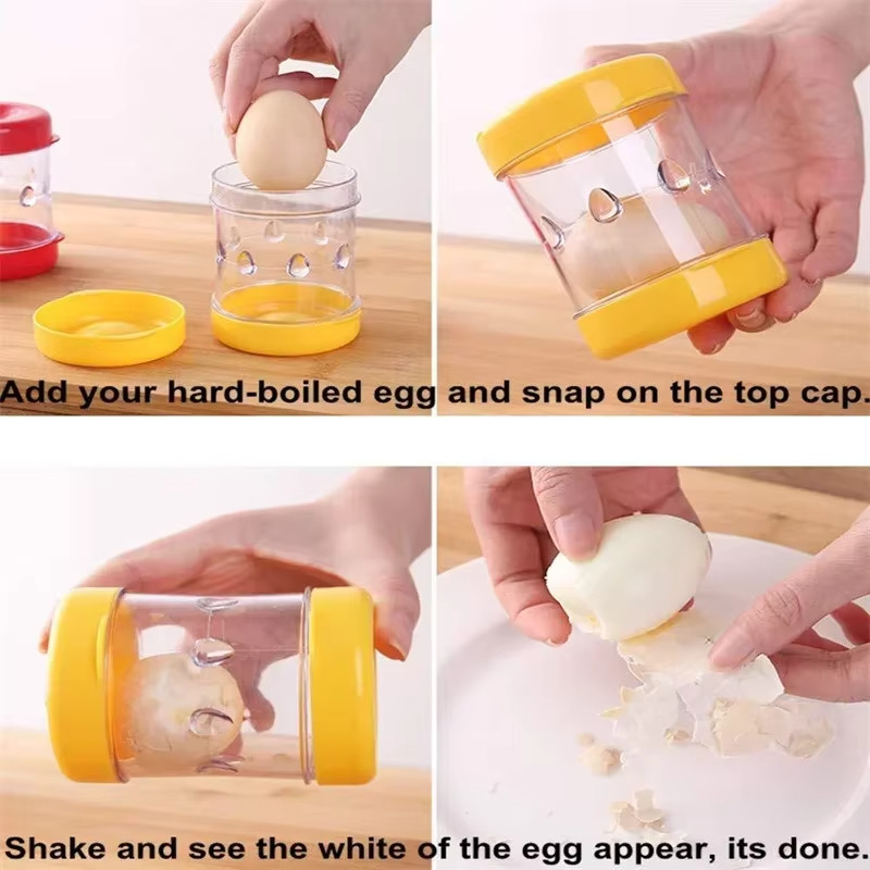 BOILED EGG PEELER TOOL – EASY EGG SHELL REMOVER, BLACK KITCHEN GADGET