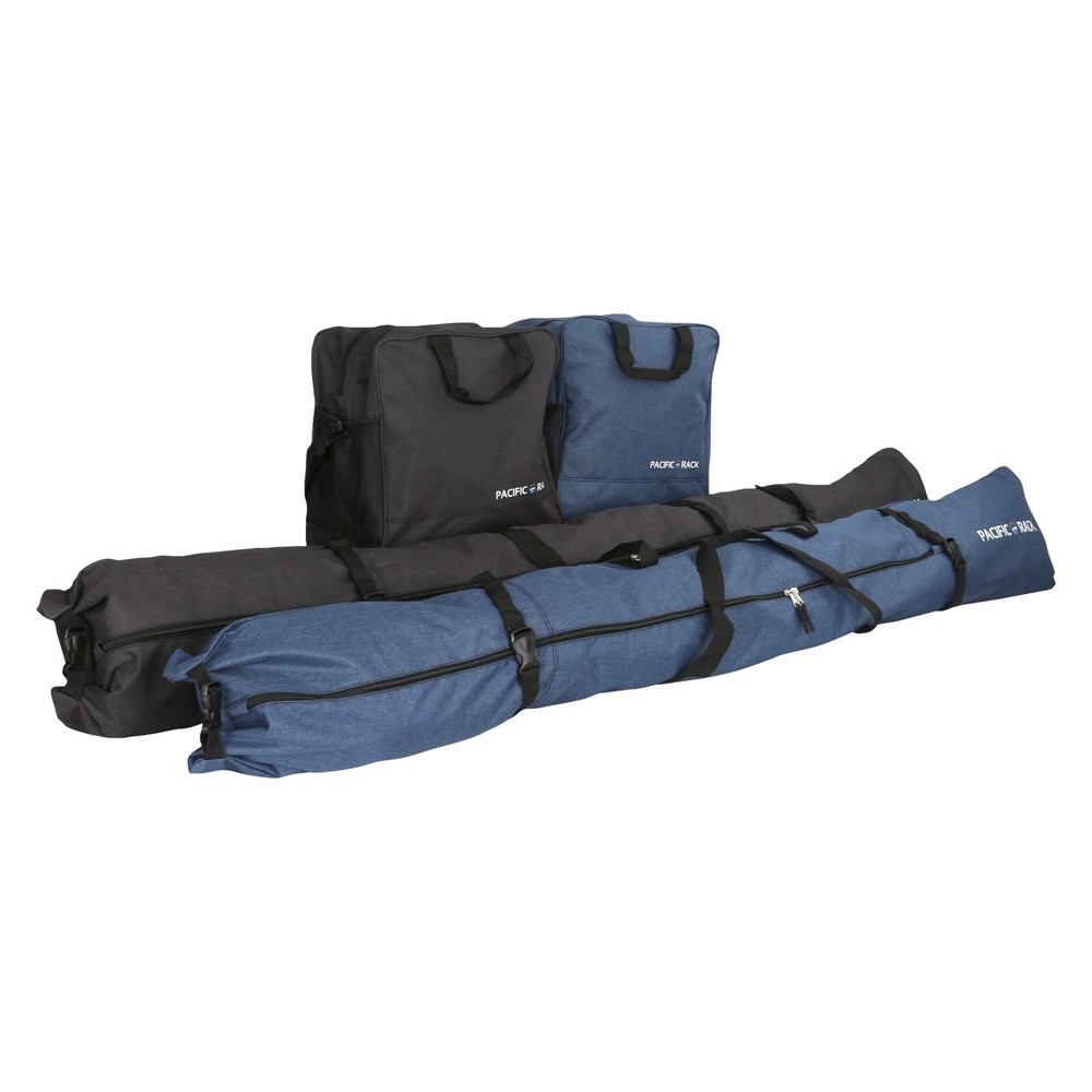 Adjustable Length Ski and Boot Bag Combo - Black & Blue - 2 Sets