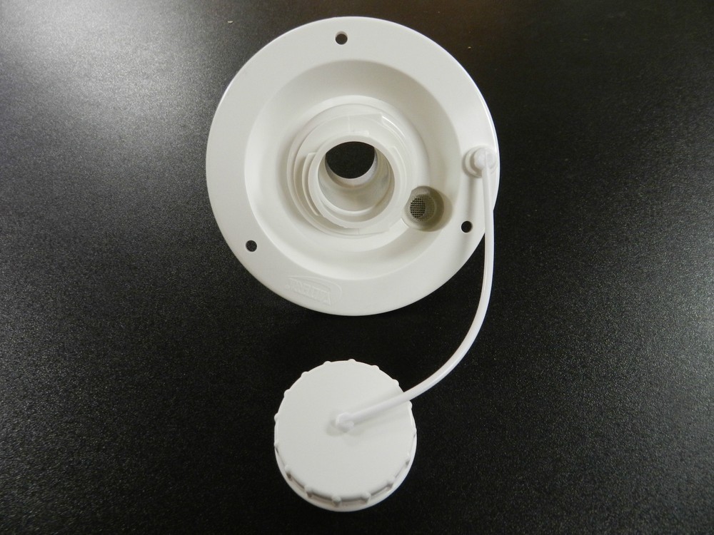 Valterra Round WHITE Gravity Fresh Water Fill Hatch Inlet UV Plastic RV Trailer