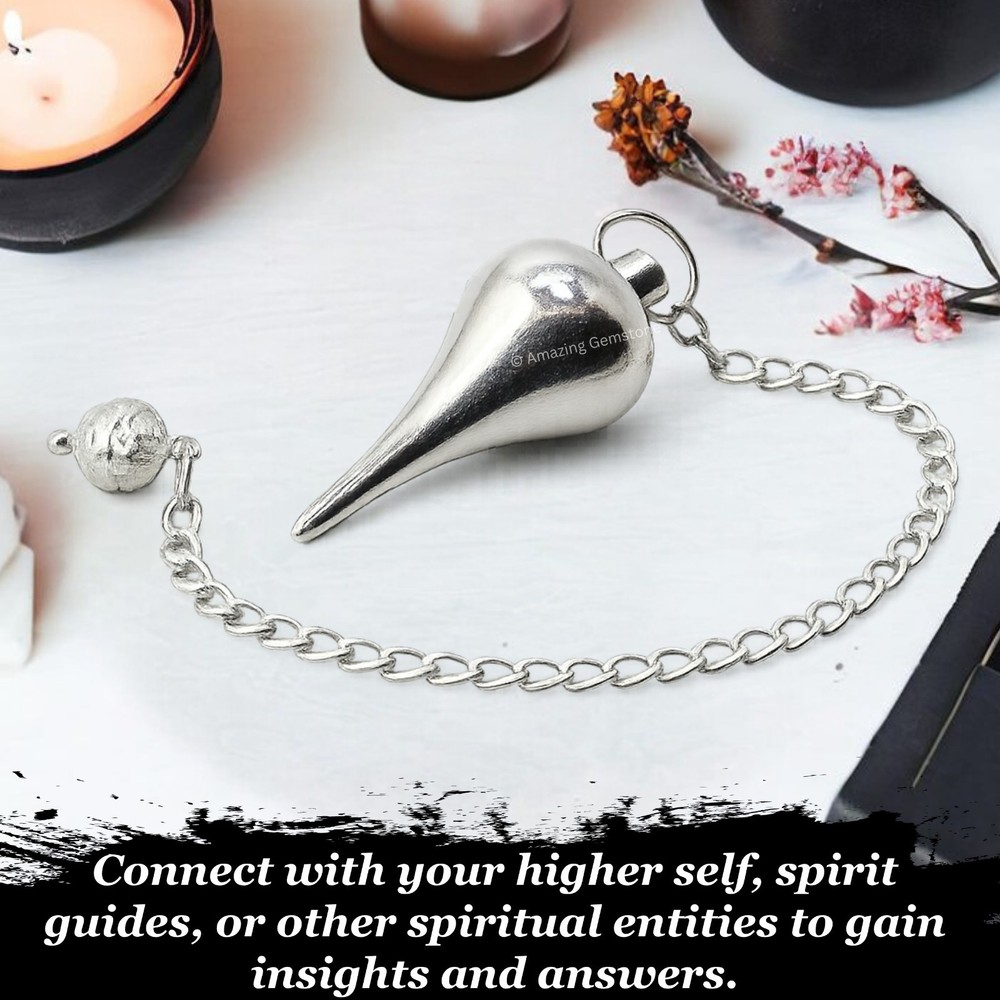 Metal Pendulum Silver Dome Cone Point for Divination
