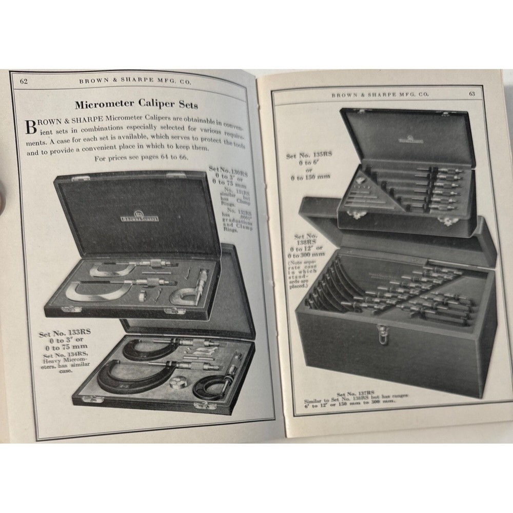 Brown & Sharpe 1938 Small Tools Catalog #33 Mechanic Tools Reference SC Vintage