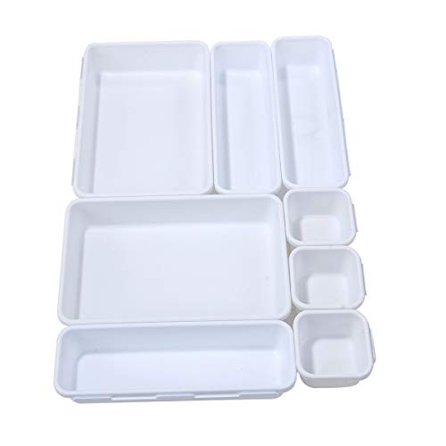 Interlocking Desk Drawer Organizer Separators for Kitchen, Bathroom, Makeup,