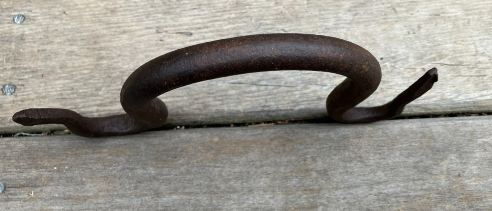 Antique Hand Forged Double Hook Primitive Farm Tool