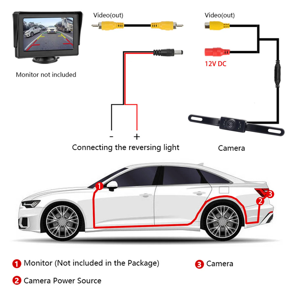 Rear View Camera Backup License Plate for BOSS BVCP9700A, Night Vision Camera