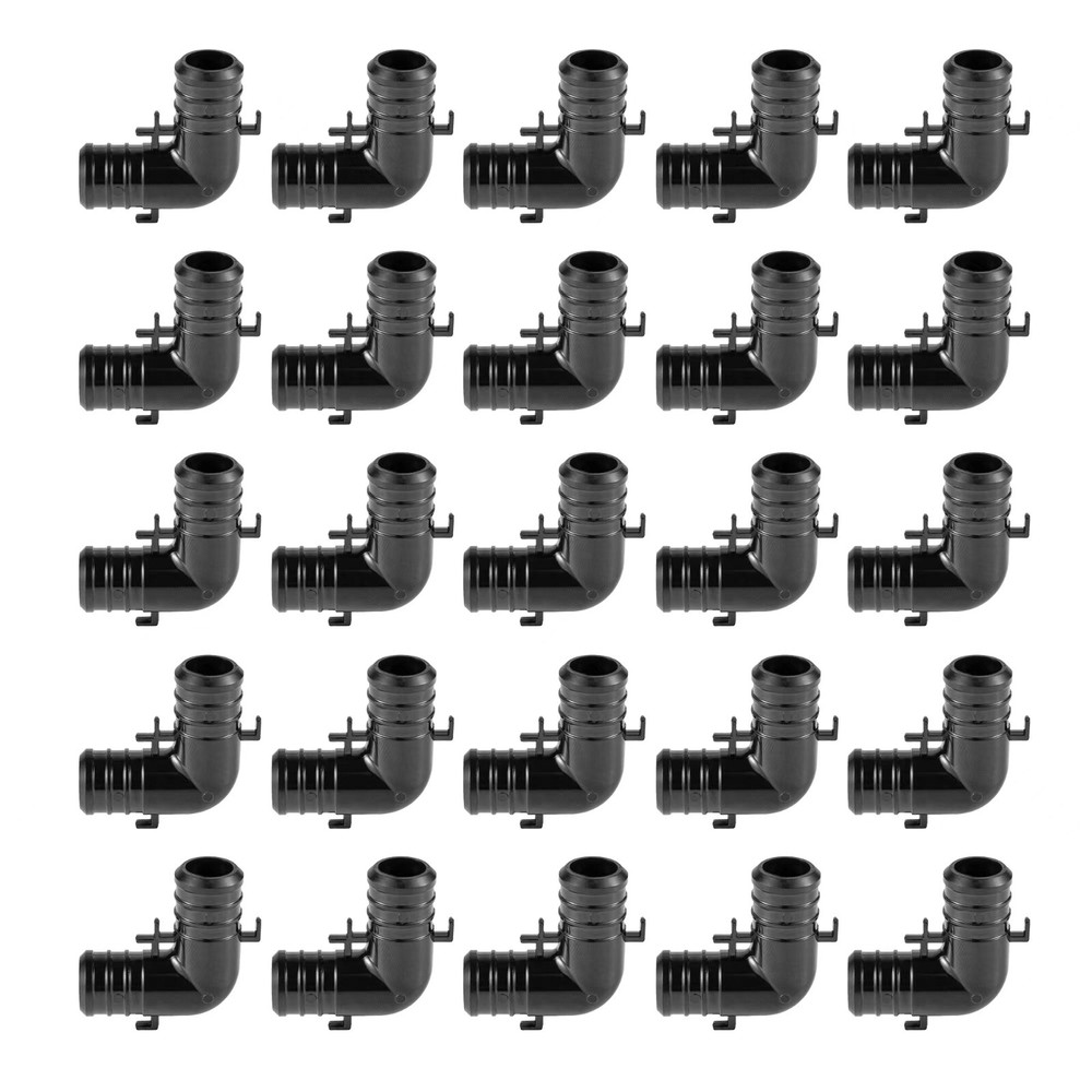 25 PCS EFIELD Poly Crimp Pex Fitting 3/4" X 3/4" Elbow With Position Tab