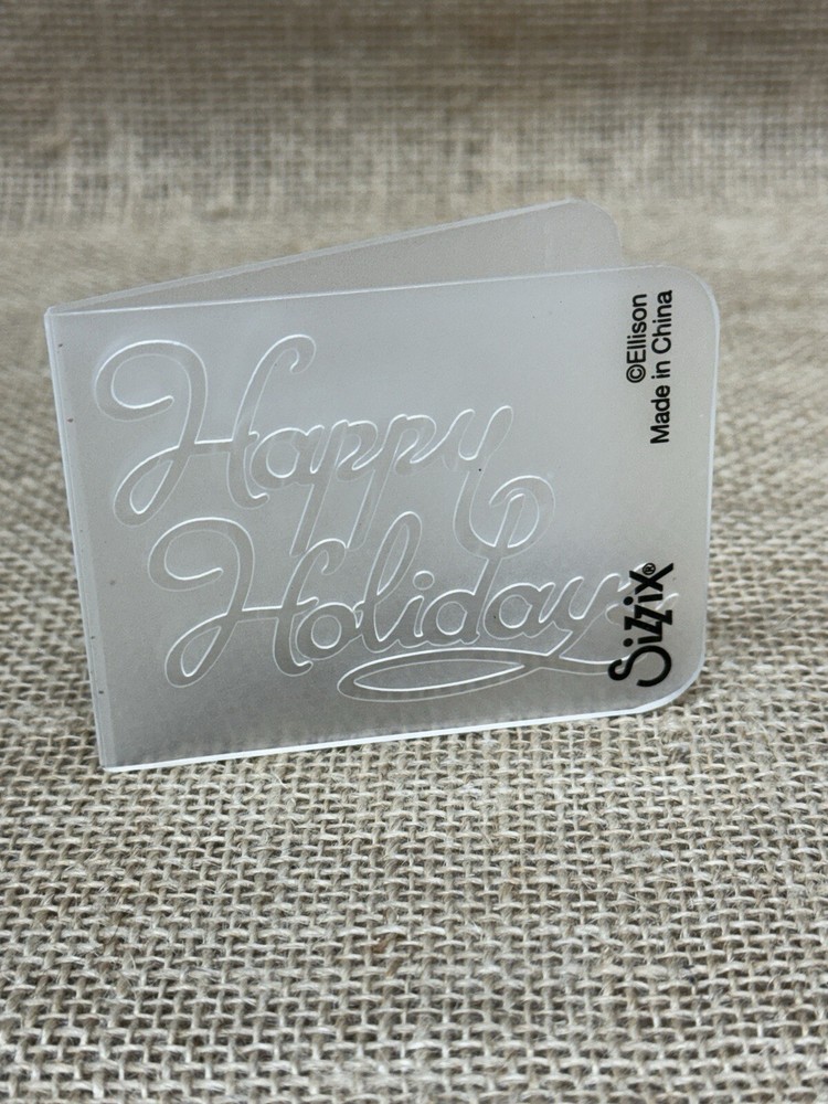 Small Ellison Sizzix Embossing Folder - Happy Holidays