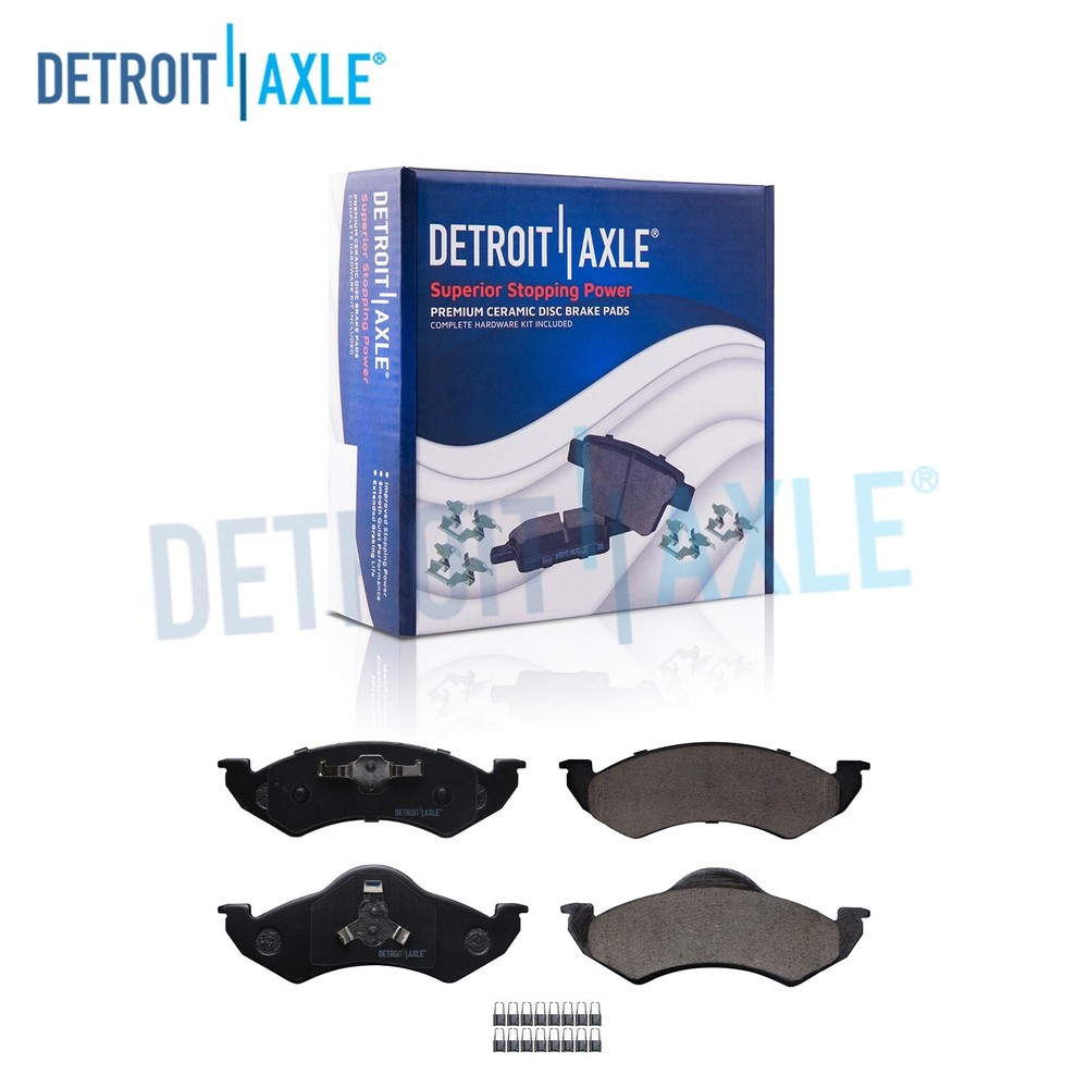 Front Ceramic Brake Pads w/Hardware for 2000 2001 2002 Dodge Dakota Durango