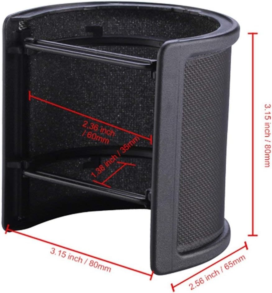 Microphone Shock Mount with Pop Filter for 46-51mm Mics - Anti-Vibration