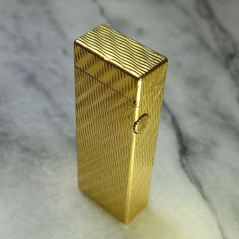 Vintage Dunhill Rolla Gas Lighter Gold Wave Working Condition