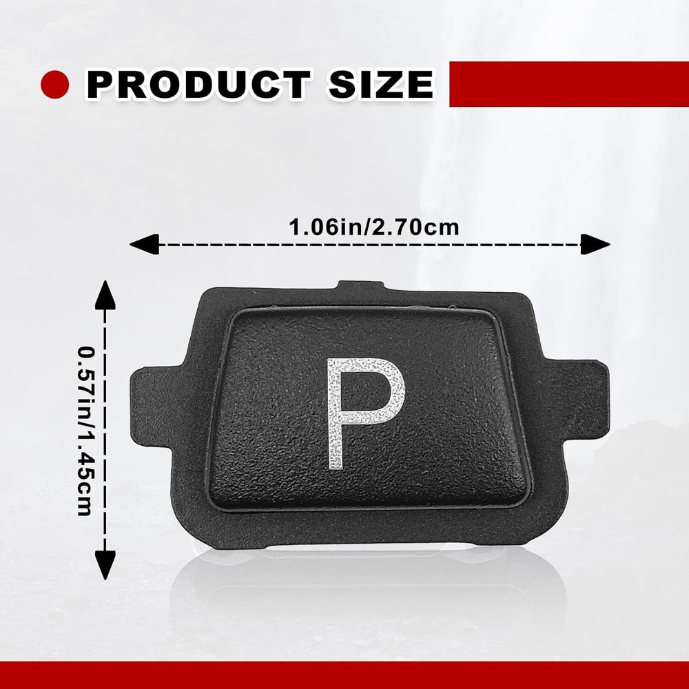 Gear Shift P Button, Lever Parking P Button Cover Cap Black, Compatible with 3'