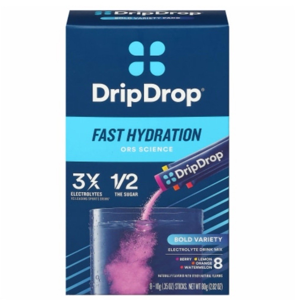 DripDrop Fast Hydration Bold Variety Electrolyte Drink Mix, 8 Packets