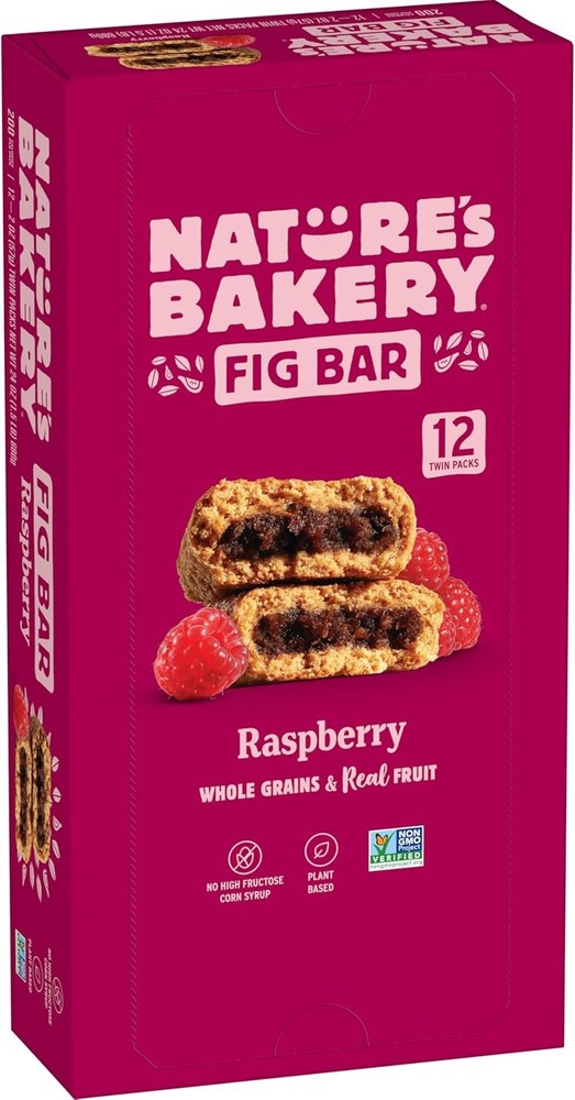 ’s Bakery Whole Wheat Fig Bars, Raspberry, Real Fruit, Vegan,