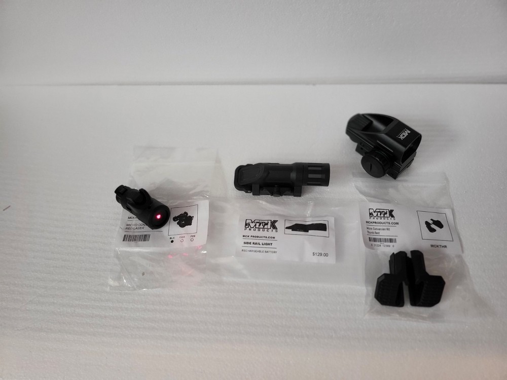 MCK TARGET PACK HOLOGRAPHIC SIGHT SIDE MOUNT FLASHLIGHT LASER THUMB REST