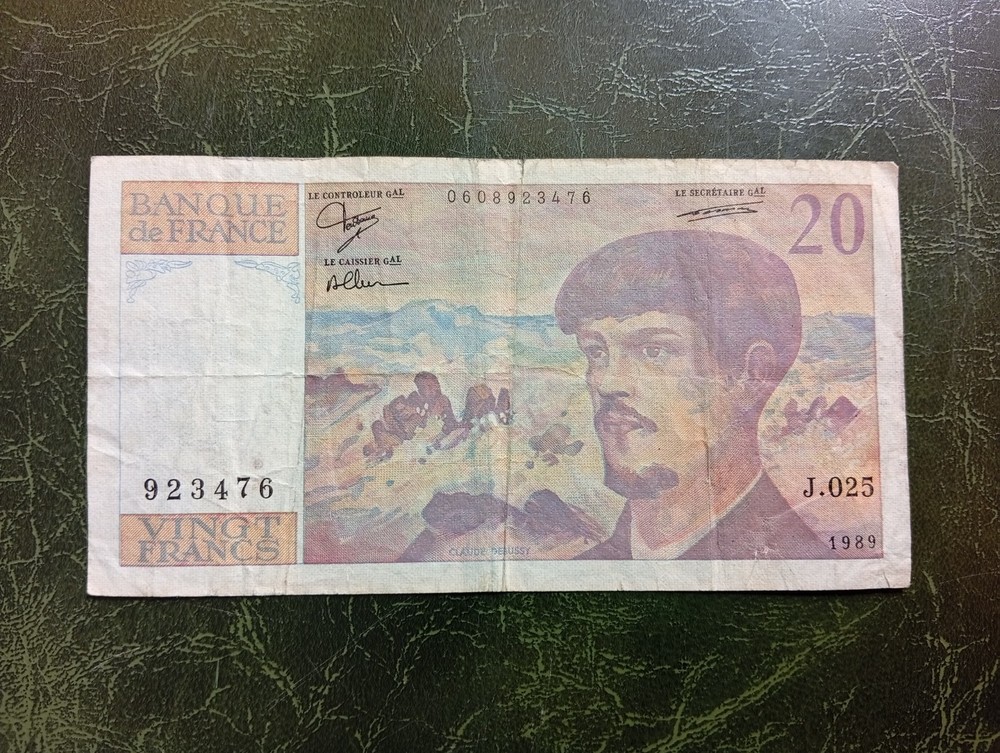 FRANCE  Banknotes, 20 Francs  1989