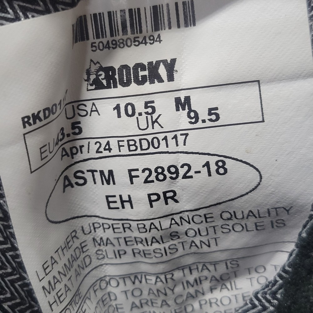 Rocky Code Red Wildlands 77 Fire Boot Black Mens Size 10.5M (READ DESCRIPTION)