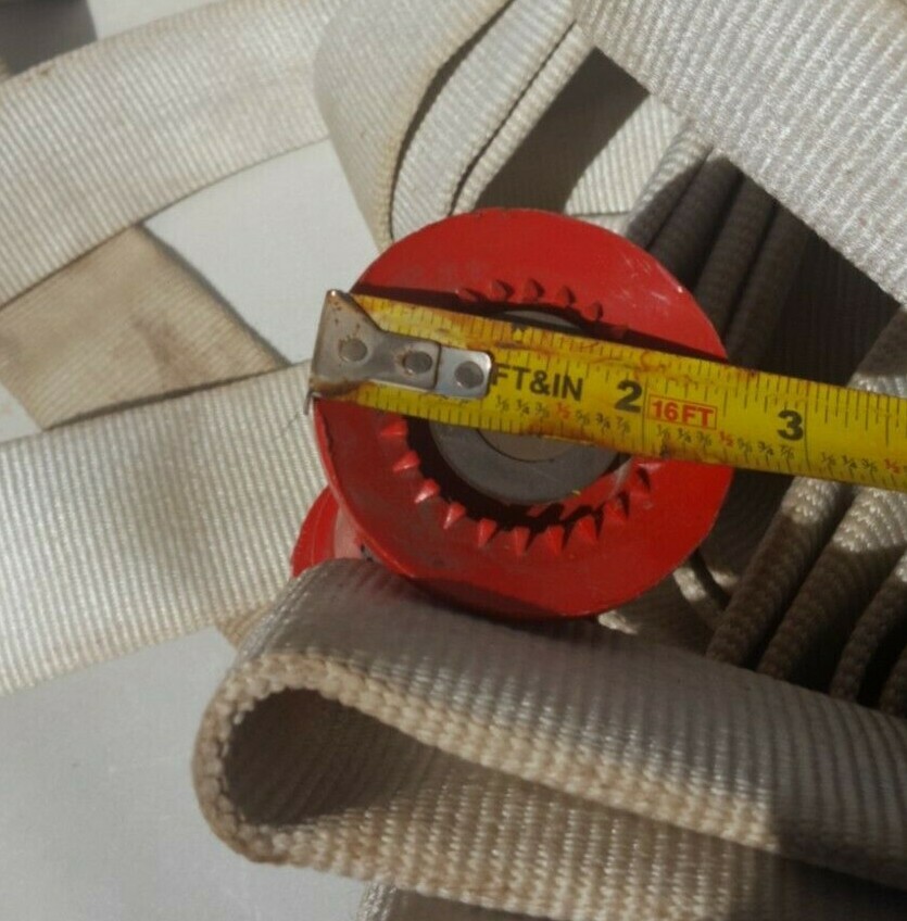 F-M Fireman Hose Rack with Fire Hose.
