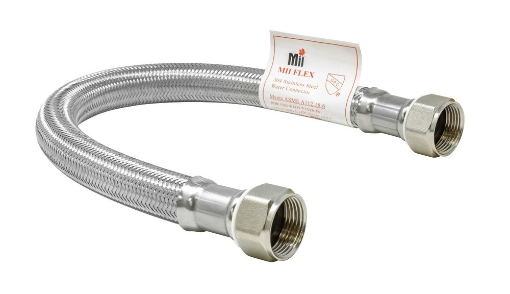 3/4 inch FIP, 15 inch Length Stainless Steel Braided Water Heater Connector