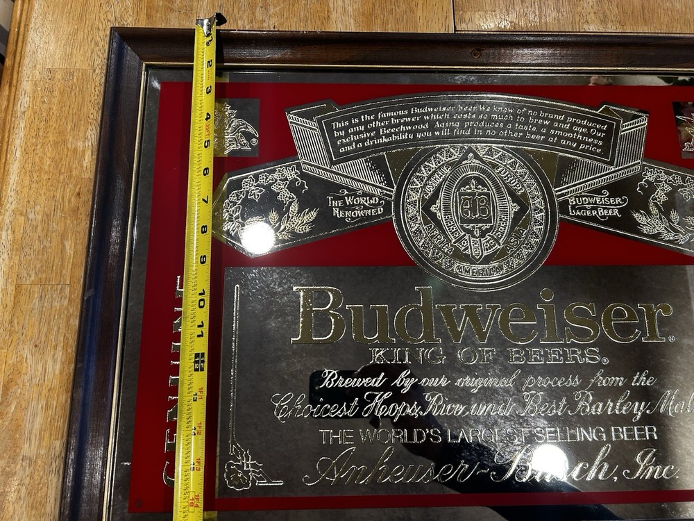 anheuser busch framed mirror 1988