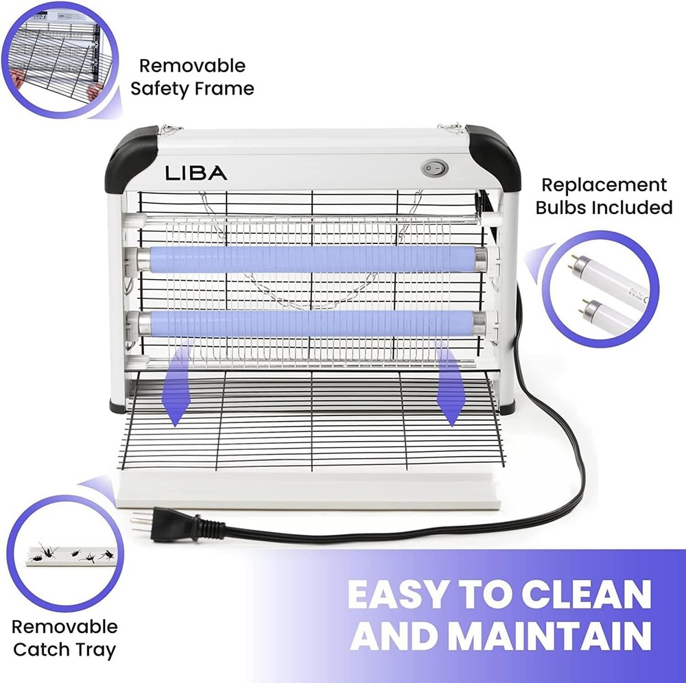 Electric Bug Zapper (2-Pack) Indoor Insect Killer - (4) Extra Replacement Bul...