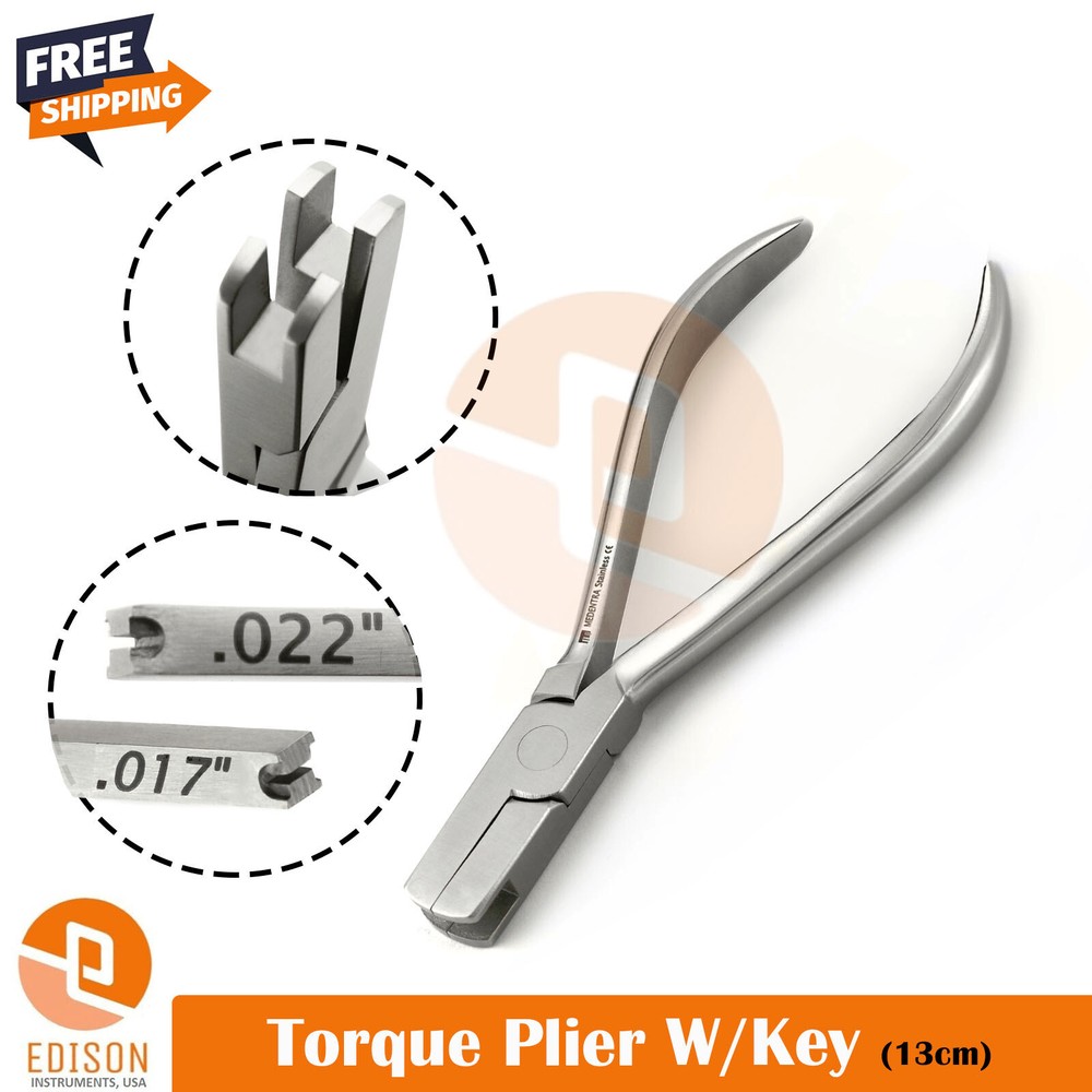 Dental Torque Bending Plier With Key Torquing Rectangular Square .017''/.022''