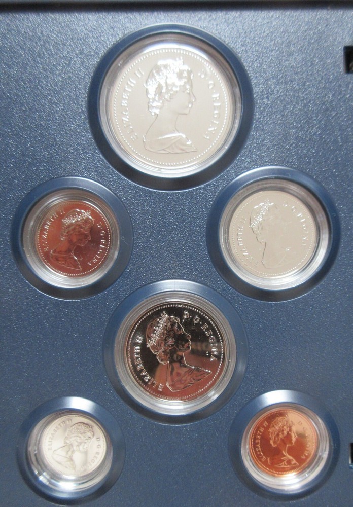 1987 Canada Specimen Set 6 Coins Cent to One Dollar Mint Set. UNC